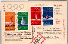 BRD Bund 719-722 auf Postkarte Nr 17 der Olympischen Spiele 1936 #DDL00