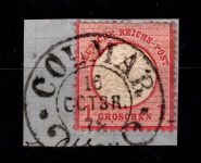 Deutsches Reich 19 gestempelt Hufeisenstempel Colmar #DDL13