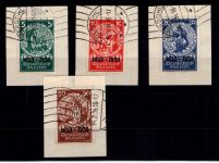 Deutsches Reich 508-511 gestempelt auf Briefstücken, Attest Schlegel BPP #DDN12