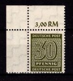 SBZ 135 X w a postfrisch tiefst geprüft Ströh BPP, vom Eckrand #DDN42