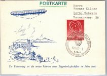 Berlin 71 auf Ausstellungskarte erste Fahrt eines Zeppelinluftschiffes #DDN53
