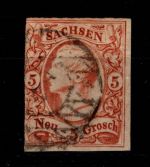 Sachsen 12 gestempelt geprüft Rismondo BPP, Mängel angeschnitten #DCT71