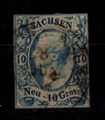 Sachsen 13 a gestempelt geprüft Rismondo BPP, leichte Mängel berührt #DCT73