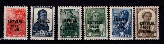 Deutsche Besetzung Lettland 1-6 postfrisch Mi. 3 geprüft Krischke BPP #DBU95
