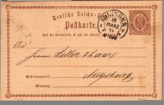 Deutsches Reich P1 als Ganzsache Hufeisenstempel Solingen #DDC86