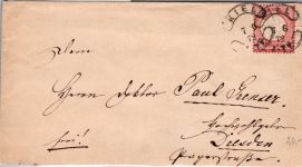 Deutsches Reich 4 auf Brief Nierenstempel Kiel #DDC90