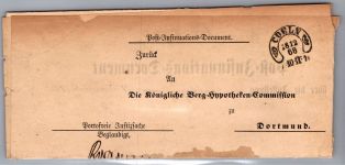 Norddeutscher Bund auf Insinuationsdokument mit Hufeisenstempel Coeln #DCY99