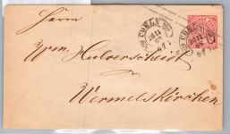 Norddeutscher Bund U 1 als Ganzsache mit Hufeisenstempel Coeln #DCZ00