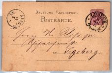 Deutsches Reich P 5 II als Ganzsache mit Hufeisenstempel Lübeck #DCZ08