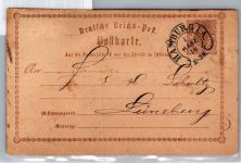 Deutsches Reich P 1 als Ganzsache mit Hufeisenstempel Hamburg #DCZ09