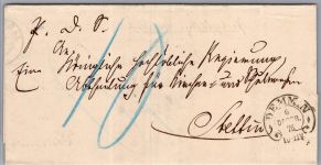 Preußen austaxiert auf Brief mit Hufeisenstempel Demmin 8 #DCZ20