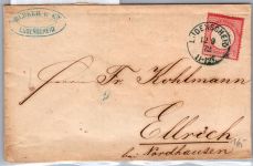 Deutsches Reich 4 auf Brief von Lüdenscheid nach Ellrich #DDF40