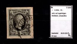 Sachsen 3 b gestempelt K 1 "Löbau", tiefst geprüft Vaatz BPP #DDO33