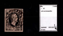 Sachsen 4 II a gestempelt Kreisgitterstempel, tiefst geprüft Vaatz BPP #DDO34