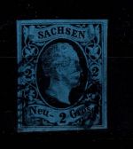 Sachsen 7 gestempelt leichte Mängel, geprüft Vaatz BPP #DDO38