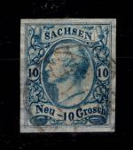 Sachsen 13 gestempelt geprüft Vaatz BPP, repariert #DDO49