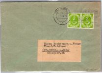 BRD 123 auf Brief als Mehrfachfrankatur Drucksache waagerechtes Paar #DDP36