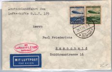 Zeppelinpost 507 auf Brief Erste Postfahrt LZ 129 #DDJ72