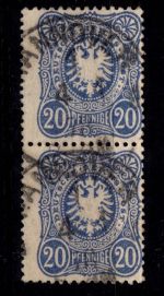 Deutsches Reich 34 senkrechtes Paar gestempelt geprüft Wiegand BPP #DDV00