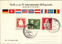 Berlin 117, 119 auf Ausstellungskarte Ski Flugwoche Oberstdorf mit SSt. #DDV69