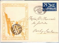 Schweiz Privatganzsache Nhora Flugpost La Chaux de Fonds als Ganzsache #DDW08