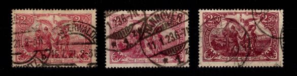 Deutsches Reich 115 b,e,f gestempelt geprüft Infla Berlin und Altsignatur #DDA53