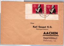 BRD Bund 301 Ecke 3 und UR auf Brief MeF Fernverkehr #DEA03