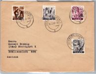 Saarland 226, 228, 230, 236 II auf Brief MiF nach Deutschland #DEA35