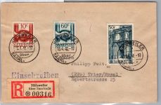 Saarland 239, 240, 251 auf Brief als Mischfrankatur Einschreiben #DEA48