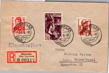 Saarland 244, 246, 249 auf Brief als Mischfrankatur Einschreiben #DEA50