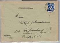 Saarland 213 auf Brief als Einzelfrankatur Geschäftspapiere #DEA51