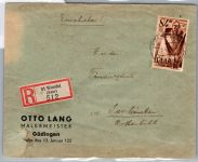 Saarland 224 auf Brief als Einzelfrankatur Einschreiben #DEA52