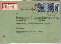 BRD 132 waag. Paar auf Brief als Mehrfachfrankatur portogerecht #DEA99