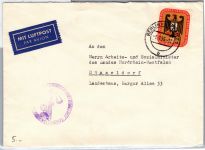 Berlin 137 auf Brief als Einzelfrankatur Luftpost Berlin Düsseldorf #DEB11