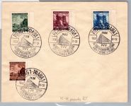 Böhmen und Mähren 75-78 auf Brief ungelaufen mit Sonderstempel Prag 1 #DEB62