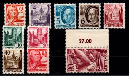 Franz. Zone Württemberg 28-37 postfrisch Höchstwert geprüft Schlegel BPP #DEB90