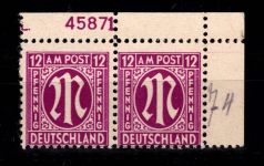 Alliierte Besetzung Bizone 7 z Pl.-Nr. OR postfrisch gepr. Hettler BPP #DEC51