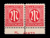 Alliierte Besetzung Bizone 8 x Pl.-Nr. UR postfrisch gepr. Hettler BPP #DEC55