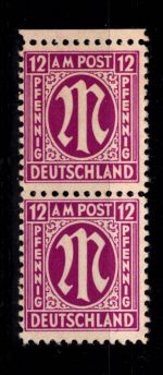Alliierte Besetzung Bizone 7 z II aus Paar postfrisch gepr. Hettler BPP #DEC66