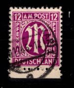 Alliierte Besetzung Bizone 7 z I Plf. gestempelt gepr. Hettler BPP #DEC67