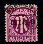 Alliierte Besetzung Bizone 7 z II Plf. gestempelt gepr. Hettler BPP #DEC70