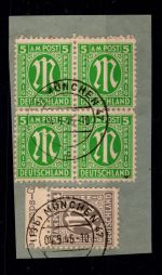 Alliierte Besetzung Bizone 2 z Br I gestempelt gepr. Hettler BPP #DEC71