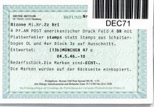 Alliierte Besetzung Bizone 2 z Br I gestempelt gepr. Hettler BPP #DEC71