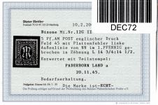 Alliierte Besetzung Bizone 12 G II gestempelt gepr. Hettler BPP #DEC72