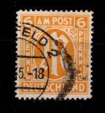 Alliierte Besetzung Bizone 13 B y IV gestempelt gepr. Hettler BPP #DEC83