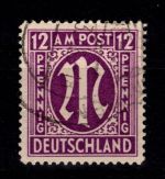Alliierte Besetzung Bizone 15 b By III gestempelt geprüft Hettler BPP #DED07