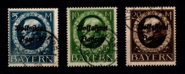 Bayern 131-133 II A gestempelt alle geprüft Infla #DEH12