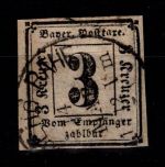 Bayern Portomarken 1 gestempelt tiefst geprüft Helbig BPP #DEH71