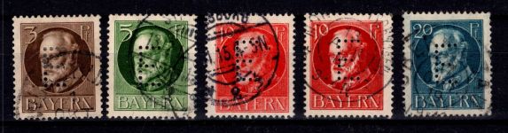 Bayern Portomarken 12-15 gestempelt teilweise geprüft BPP #DEH73