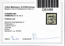 Hamburg 8 c gestempelt Kurzbefund Mehlmann BPP #DEH89